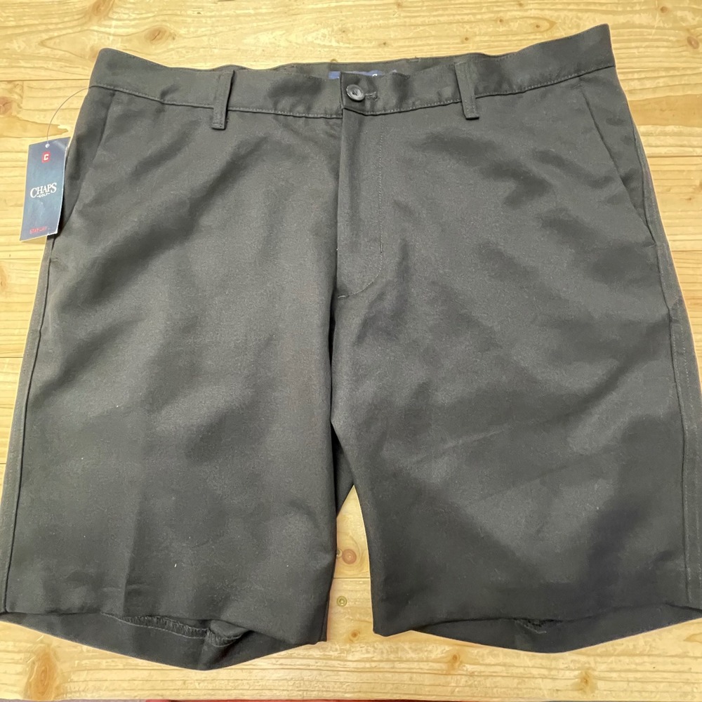 Chaps Golf Mens Performance Shorts Black Flat Front Size 36 NWT‎